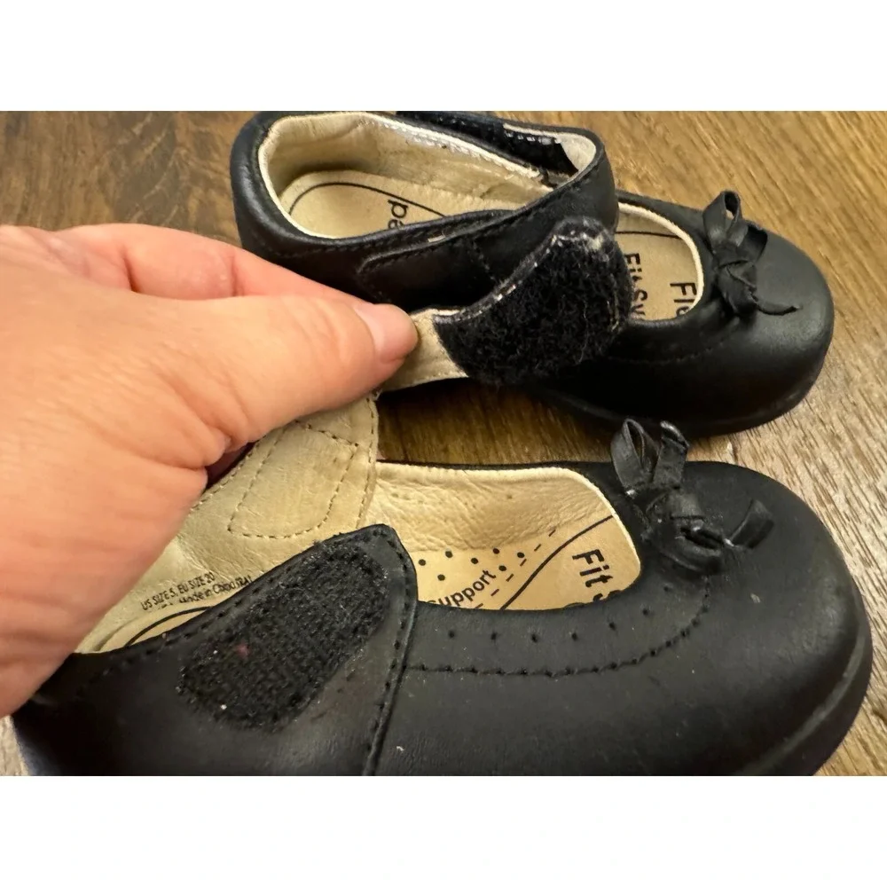 Pediped Girls Shoes‎ Isabella Mary Jane US 5 Black Leather Bow Flex System